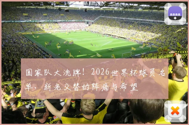 国家队大洗牌！2026世界杯球员名单，新老交替的阵痛与希望